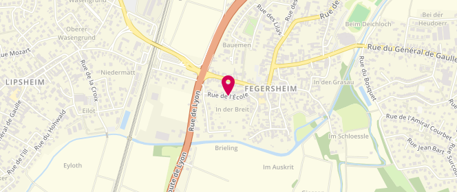 Plan de Animation Jeunesse Fegersheim, 10 Rue de l'École, 67640 Fegersheim