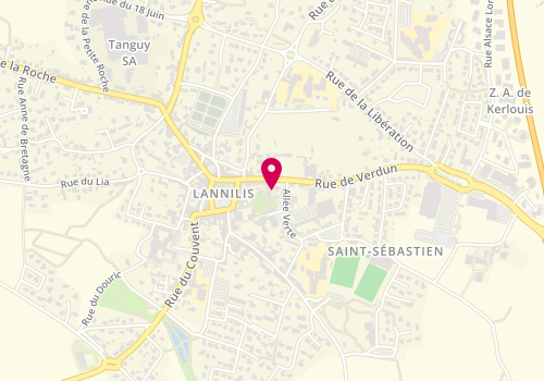 Plan de Centre de Loisiris - Lannilis - Espace Jeunes, 19 Rue de la Mairie, 29870 Lannilis