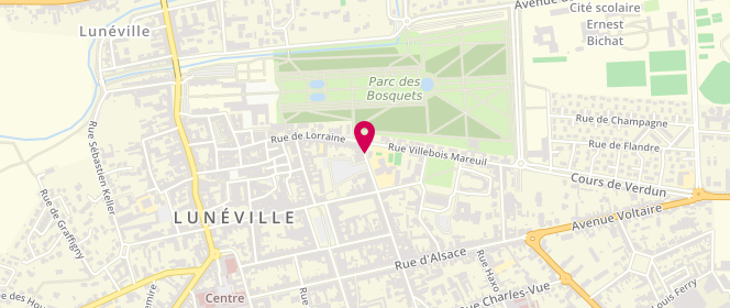 Plan de Accueil de loisirs périscolaire Hubert Monnais, 1 Ter Rue des Bosquets, 54300 Lunéville