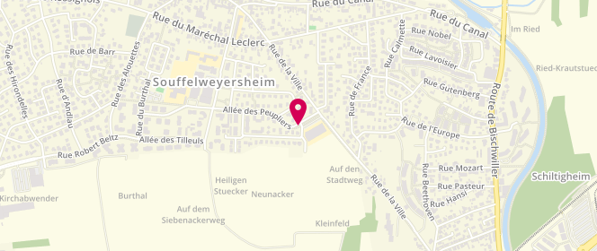 Plan de Accueil de loisirs Les Coquelicots - Souffelweyersheim, 18 Allée des Peupliers, 67460 Souffelweyersheim