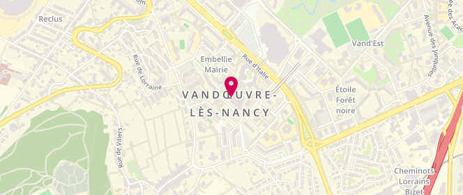 Plan de Mairie de Vandoeuvre-Les-Nancy, 7 Rue de Parme, 54500 Vandœuvre-lès-Nancy