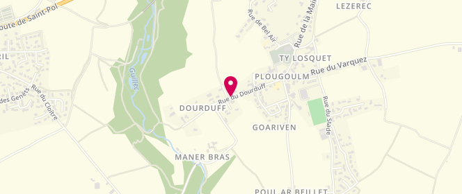 Plan de Accueil de loisirs - Plougoulm - Les Petites Hermines Acm, Rue du Dourduff, 29250 Plougoulm
