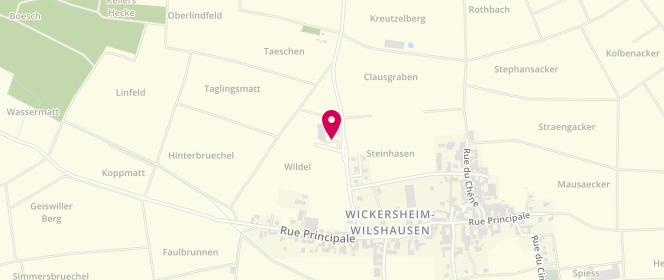 Plan de Accueil de loisirs périscolaire Wickersheim, 2 Rue de la Forêt, 67270 Wickersheim-Wilshausen