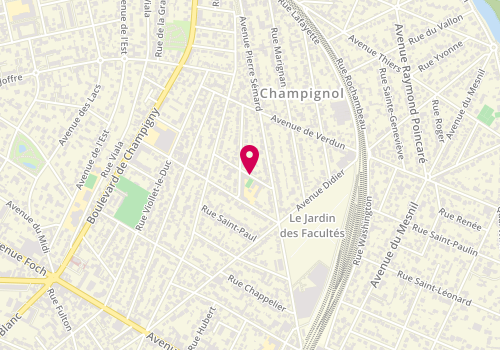 Plan de Accueil de loisirs maternel Champignol, 12 Rue Gaston, 94100 Saint-Maur-des-Fossés