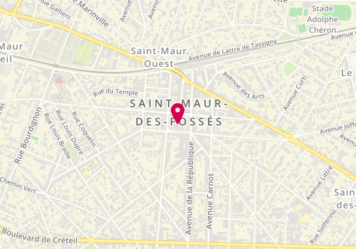 Plan de Accueil de loisirs élémentaire Les Mûriers, Place de Molènes, 94100 Saint-Maur-des-Fossés