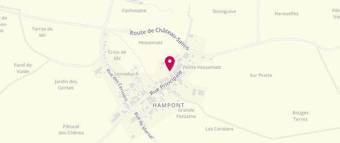 Plan de Opal Hampont - périscolaire/extrascolaire, Rue des Chenevieres, 57170 Hampont