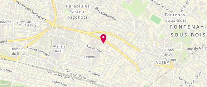 Plan de Accueil de loisirs Maternel Pasteur, 2 Rue Pasteur, 94120 Fontenay-sous-Bois