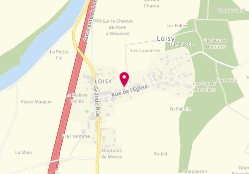 Plan de Association Familles Rurales Loisy, 16 Rue de l'Eglise, 54700 Loisy