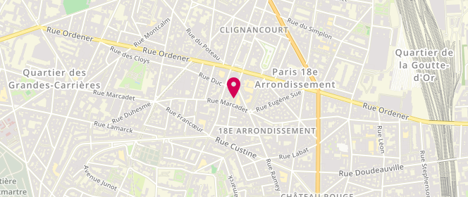 Plan de Hermel / Mont Cenis Alsh Municipal - Maternel / Elementaire, 20 Rue Hermel, 75018 Paris