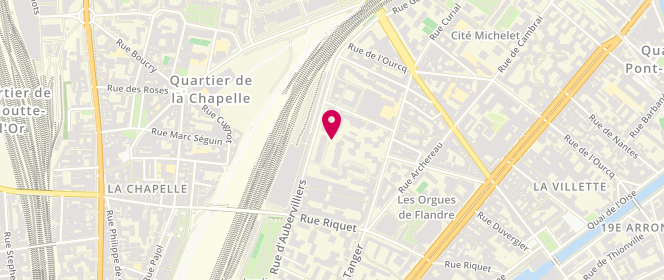 Plan de Aubervilliers - Alsh Municipal - Maternel / Elementaire, 132 Rue d'Aubervilliers, 75019 Paris