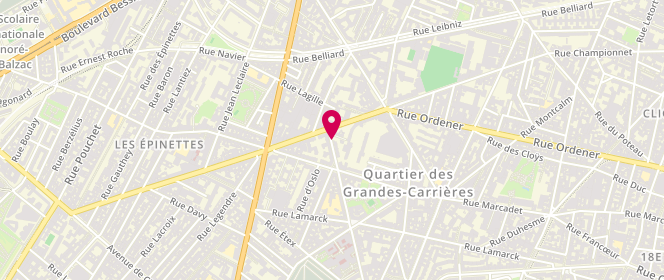 Plan de Joseph de Maistre - Alsh Municipal - Maternel / Elementaire, 29 / 94 Rue Joseph de Maistre, 75018 Paris