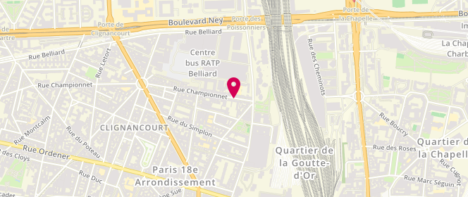 Plan de Championnet / Simplon - Alsh Municipal - Maternel / Elementaire, 7 Rue Championnet, 75018 Paris