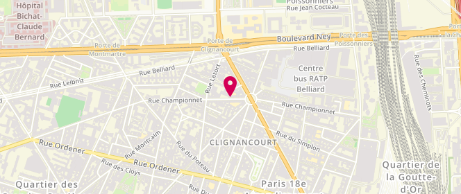 Plan de Championnet - Alsh Municipal - Maternel / Elementaire, 69 / 72 Rue Championnet, 75018 Paris
