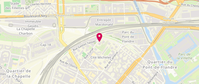 Plan de Espace 19 - Alsh Associatif - Espace Curial, 94 Rue Curial, 75019 Paris