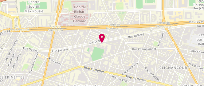 Plan de Belliard / Paul Abadie - Alsh Municipal - Maternel / Elementaire, 129 Rue Belliard, 75018 Paris