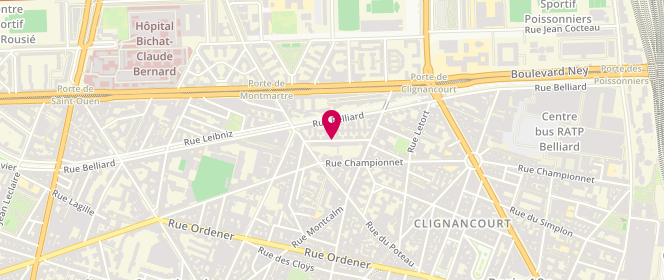 Plan de Gustave Rouanet / Sainte Isaure - Alsh Municipal - Maternel / Elementaire, 1 / 7 Rue Gustave Rouanet, 75018 Paris