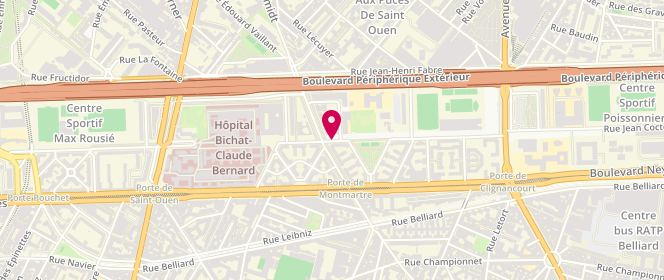 Plan de Rene Binet - Aslh Associatif, 66 Rue René Binet, 75018 Paris