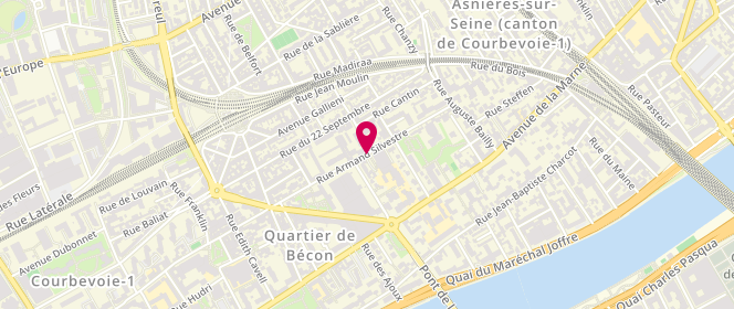 Plan de Armand Silvestre, 186 Rue Armand Silvestre, 92400 Courbevoie