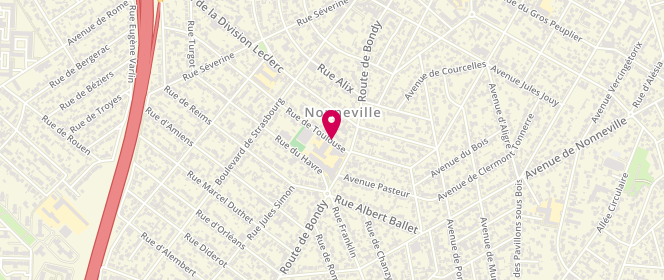 Plan de Accueil de loisirs Maternel et Primaire Nonneville, 5 Rue de Toulouse, 93600 Aulnay-sous-Bois