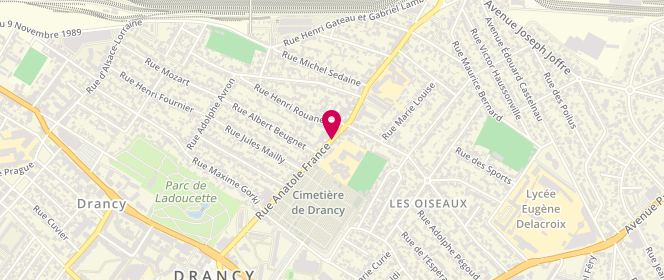 Plan de Accueil de loisirs maternel et primaire Dewerpe, 68/72 Rue Anatole France, 93700 Drancy