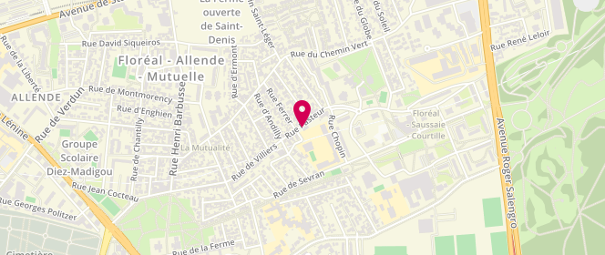 Plan de Accueil de loisirs maternel, primaire et adolescent Louis Pasteur, 10 Rue Louis Pasteur, 93200 Saint-Denis