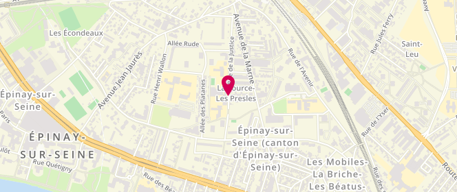 Plan de Accueil de loisirs maternel Jean Jaurès Sud, 7 Rue de la Justice, 93800 Épinay-sur-Seine