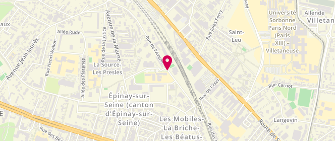 Plan de Accueil de loisirs primaire et adolescent Romain Rolland, 45 Rue de l'Avenir, 93800 Épinay-sur-Seine