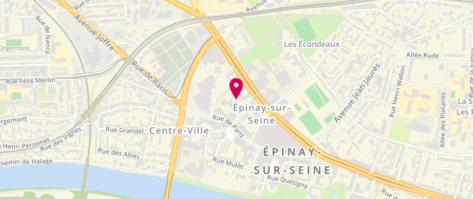 Plan de Espace jeunesse centre ville, 5 Rue Gilbert Bonnemaison, 93800 Épinay-sur-Seine
