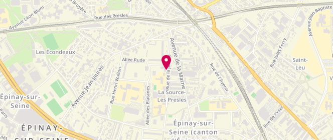 Plan de Accueil de loisirs maternel Jean Jaurès Nord, 13 Rue de la Justice, 93800 Épinay-sur-Seine