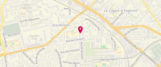 Plan de Espace jeunesse d'Orgemont, 29/31 Rue de Marseille, 93800 Épinay-sur-Seine
