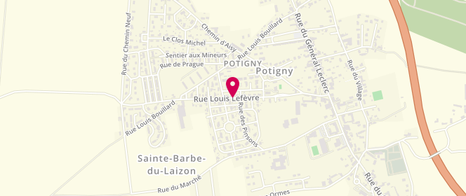 Plan de MJC de Potigny, Rue Louis Lefèvre, 14420 Potigny