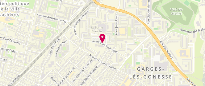 Plan de Centre de loisirs Plein Midi, 1 Avenue du Plein Midi, 95140 Garges-lès-Gonesse