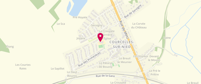 Plan de Pep Lor'est Courcelles Sur Nied - périscolaire/extrascolaire, 1 Rue des Primevères, 57530 Courcelles-sur-Nied