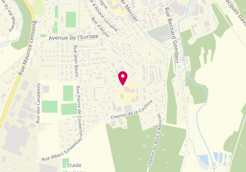 Plan de Accueil de loisirs périscolaire de l'École primaire Jean Moulin de Bernay, 1 Bis Rue Alfred Schweitzer, 27300 Bernay