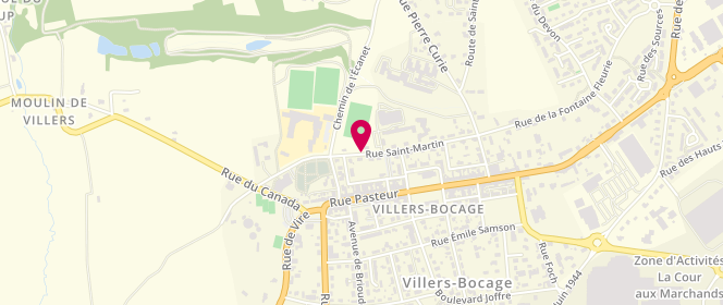 Plan de Centre de loisirs de Villers-Bocage, Rue Saint Martin, 14310 Villers-Bocage