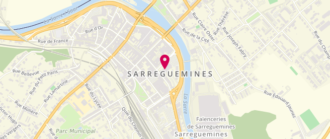 Plan de Les Francas Sarreguemines - périscolaire/extrascolaire, 34 Rue du Docteur Eugène Jacques Schatz, 57200 Sarreguemines