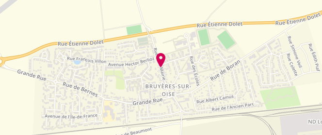 Plan de Accueil de loisirs - Bout'chou 2, 29 Rue de la Mairie, 95820 Bruyères-sur-Oise