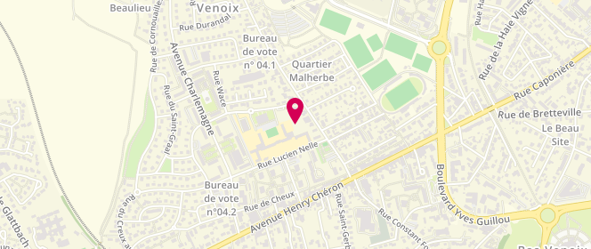Plan de Centre d'Animation Venoix - le 17 B, 19 Bis Rue Maréchal Gallieni, 14000 Caen