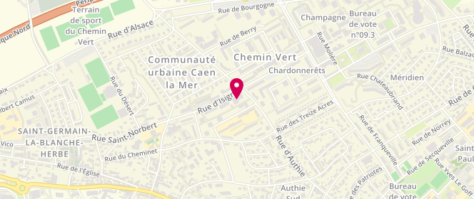 Plan de Accueil de loisirs Mjc Chemin Vert, 1 Rue d'Isigny, 14000 Caen