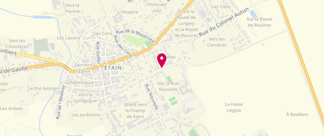 Plan de Accueil de loisirs Péri - Etain - Grand Meaulnes- Codecom Pays D'etain, Rue des Écoles, 55400 Étain