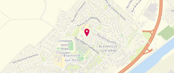 Plan de Espace Jeunesse Blainville, Rue Louise Michel, 14550 Blainville-sur-Orne