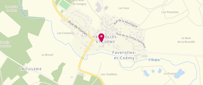 Plan de Accueil de loisirs périscolaire de l'Ardre Faverolles et Coémy, 2 Place de la Mairie, 51170 Faverolles-et-Coëmy