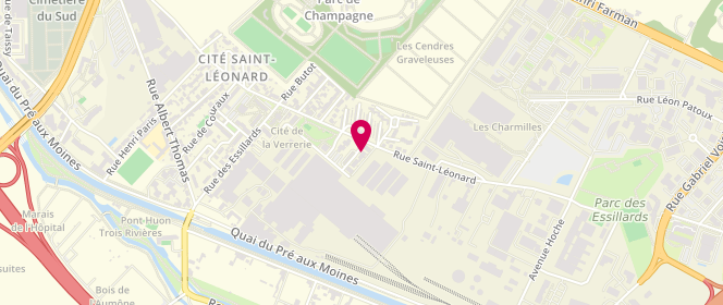 Plan de Accueil de loisirs Maison de Quartier Maison Blanche Reims, 41 Boulevard des Bouches du Rhône, 51100 La Neuvillette