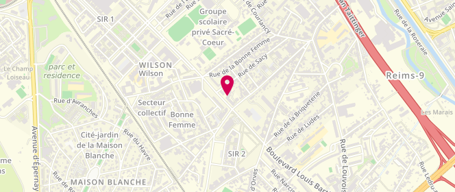 Plan de Accueil de loisirs Wilson Espace Sainte Anne Reims, 53 Boulevard du Président Wilson, 51100 Reims