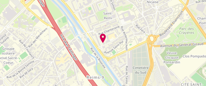 Plan de Accueil de loisirs Arènes du Sud Saint Rémi Reims, 12 Rue Tournebonneau, 51100 Reims