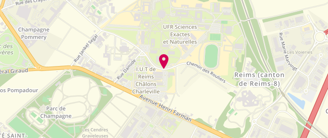 Plan de Accueil de loisirs Reims Université Club Reims, Chemin des Rouliers, 51100 Reims
