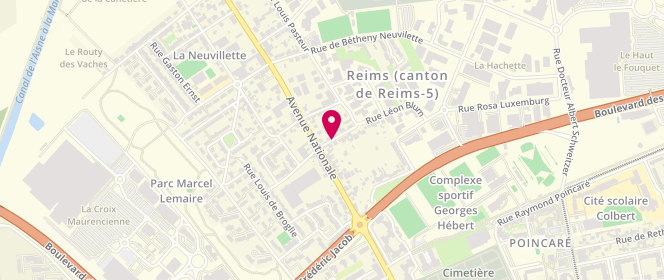 Plan de Accueil de loisirs Étoile Croix du Sud Reims, 5 Avenue Léon Blum, 51100 Reims