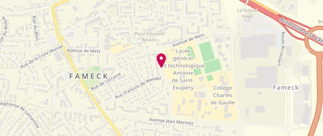 Plan de Mairie De Fameck - périscolaire, 7 Bis Rue Saint Exupery, 57290 Fameck