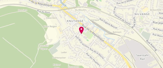 Plan de CSC Espace Arc-en-ciel Knutange - périscolaire/extrascolaire, 5 Rue Roger Naumann, 57240 Knutange