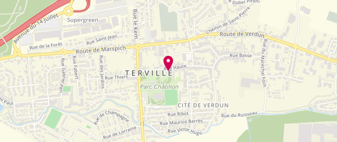 Plan de Centre Social Atej Terville - Adolescents, 4 Rue Haute, 57180 Terville
